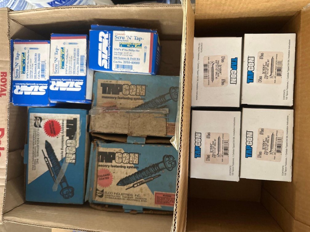 (X's 10) Boxes of Masonry Anchor Screws