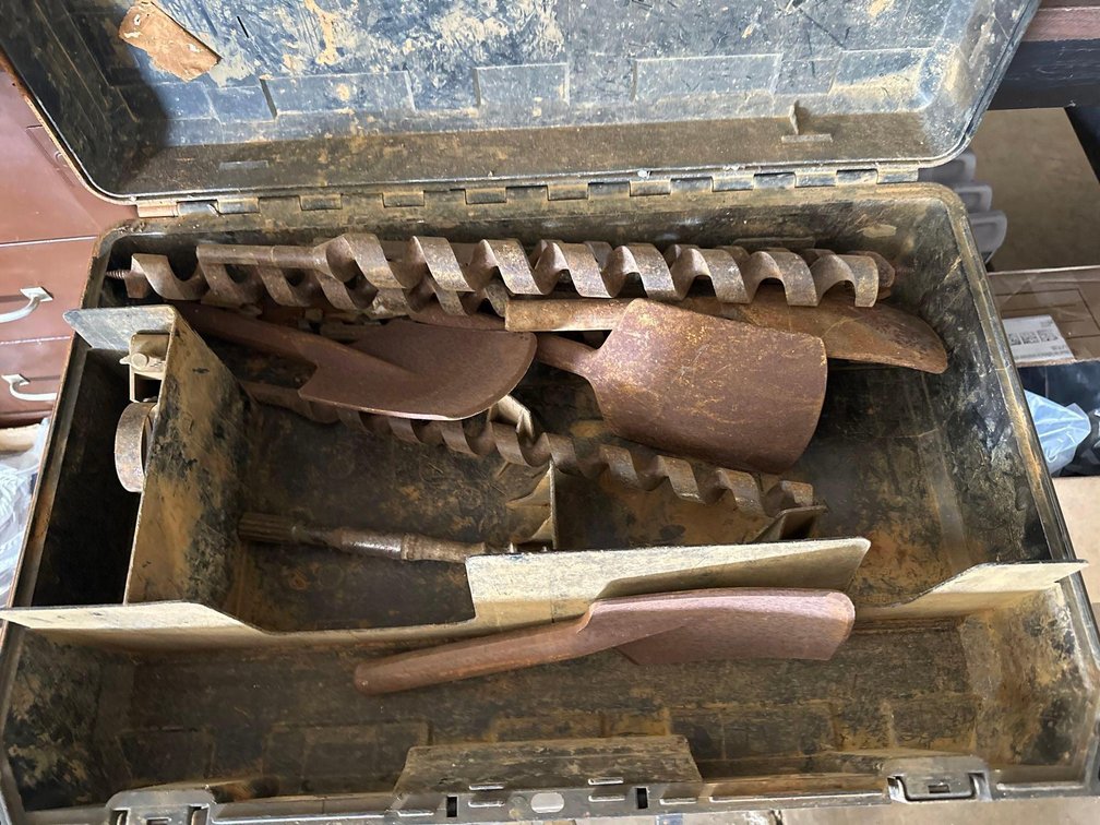Vintage Toolbox of 13 Rusted Various Tools