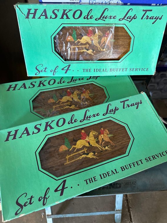 (X's 3) Boxes of 4 Each Hasko de Luxe Lap Trays