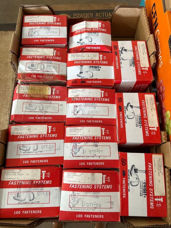 (X's 13) Boxes of 3/4" Clip 1" Pin Fasteners