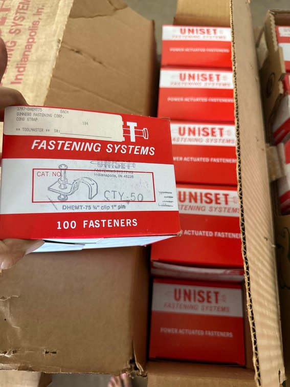 (X's 10) Boxes of 3/4" Clip 1" Pin Fasteners