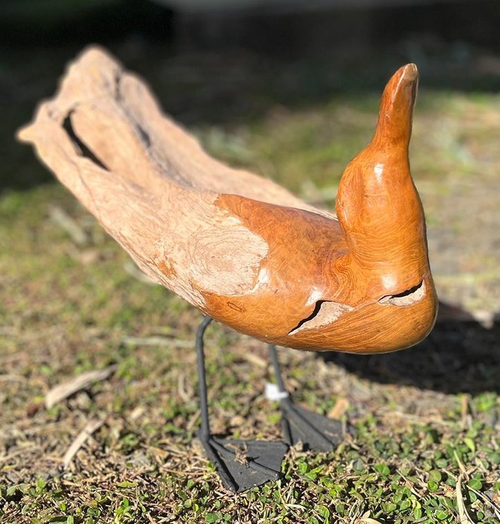 Teak Bird Sculpture