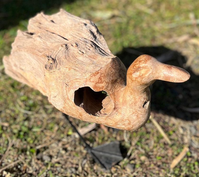 Teak Bird Sculpture
