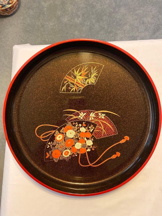 Mid-Century Asian Modern Lacquerware Serving Platter