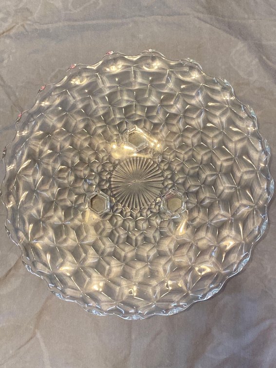 Fostoria American Chrystal 12" Serving Plate with 3 Feet