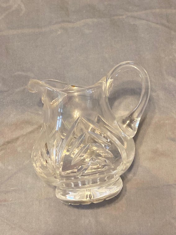 Small Etched Glass Pitcher