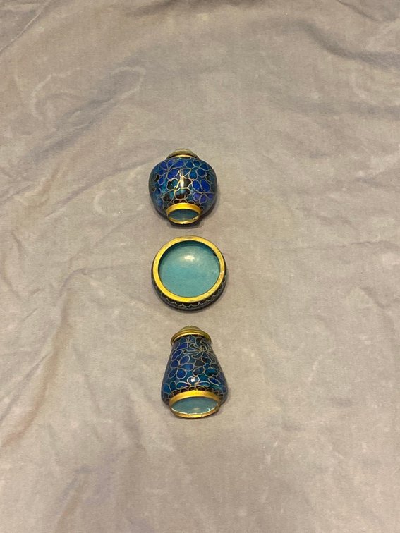 Vintage Blue Cloissone Spice Server Set