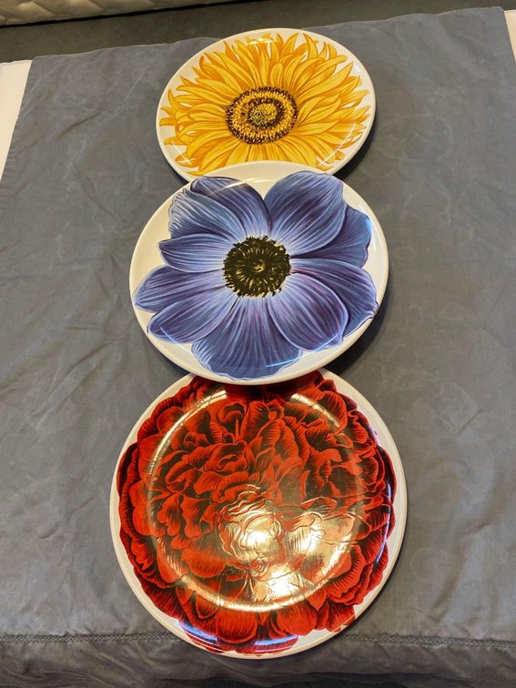 Three Grand Fleur Plates