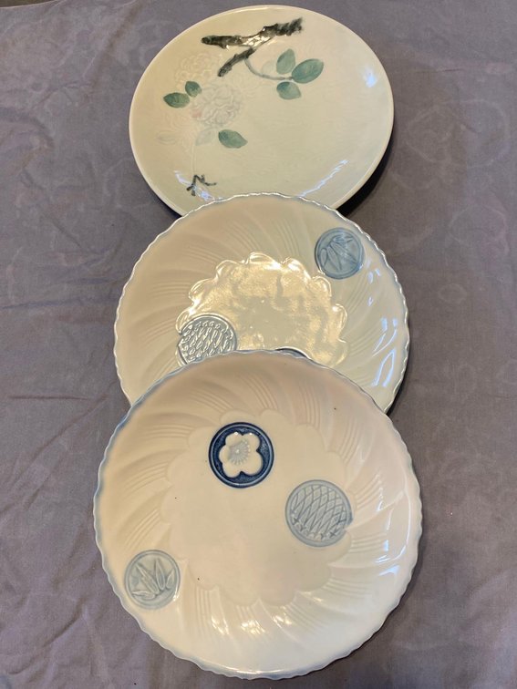 Three 8” Japanese Plates