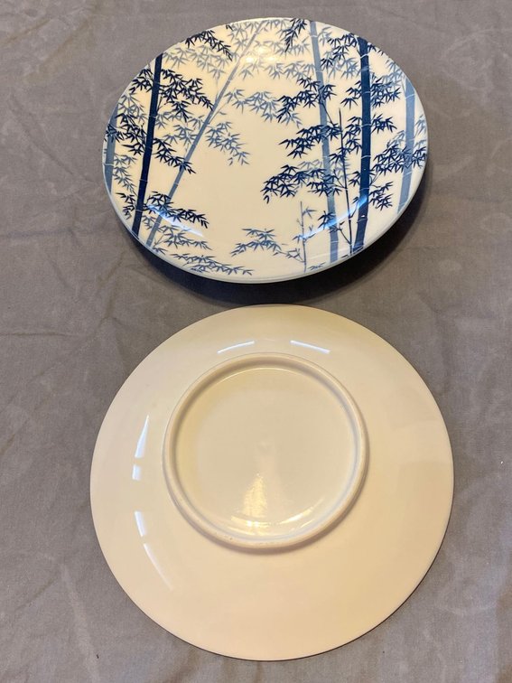 Two 8” Bamboo Design Dessert Plates