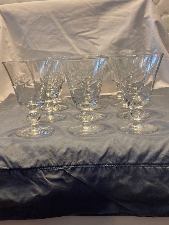 (X’s 12) Vintage Fostoria Starburst 5.5” Parfait or Water Glasses
