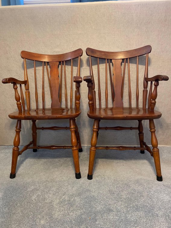 (X’s2) Vintage Captain's Dining Chairs