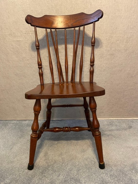 (X's 6) Vintage Solid Wood Dining Chairs 