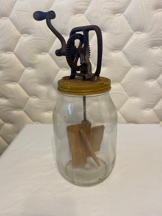 Antique Butter Churn with Wooden Paddles