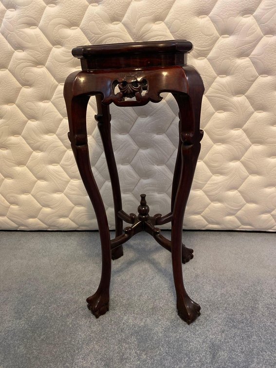 Asian Design Wood Stand with Marble Top