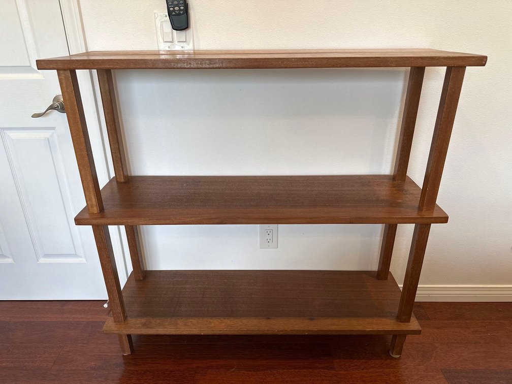 3 Tier Wood Bookshelf Console