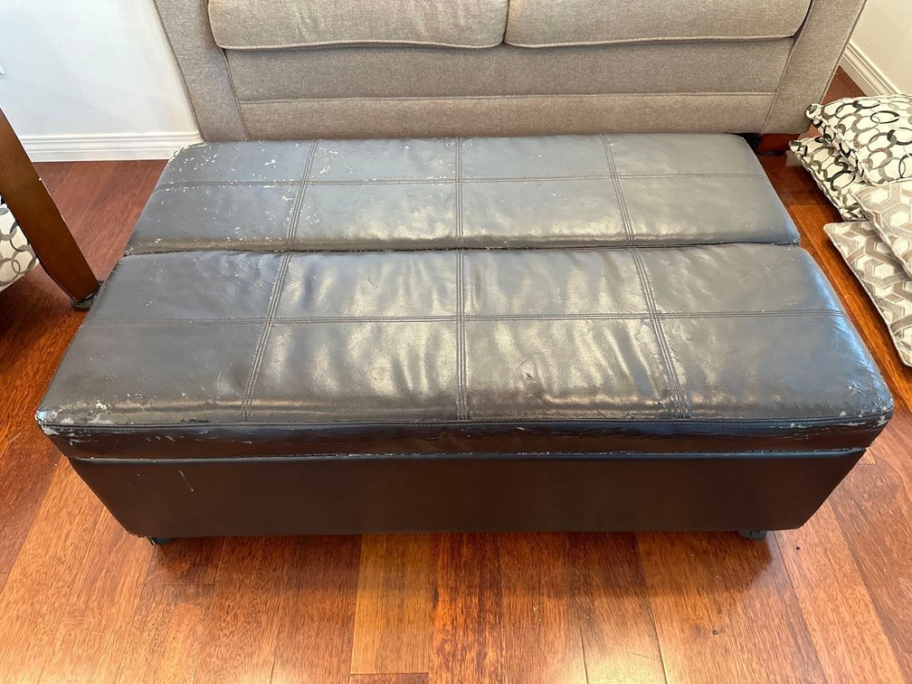 Leather-Like Ottoman Twin Size Sleeper