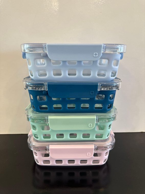 Four Stackable Bento Box Size Containers