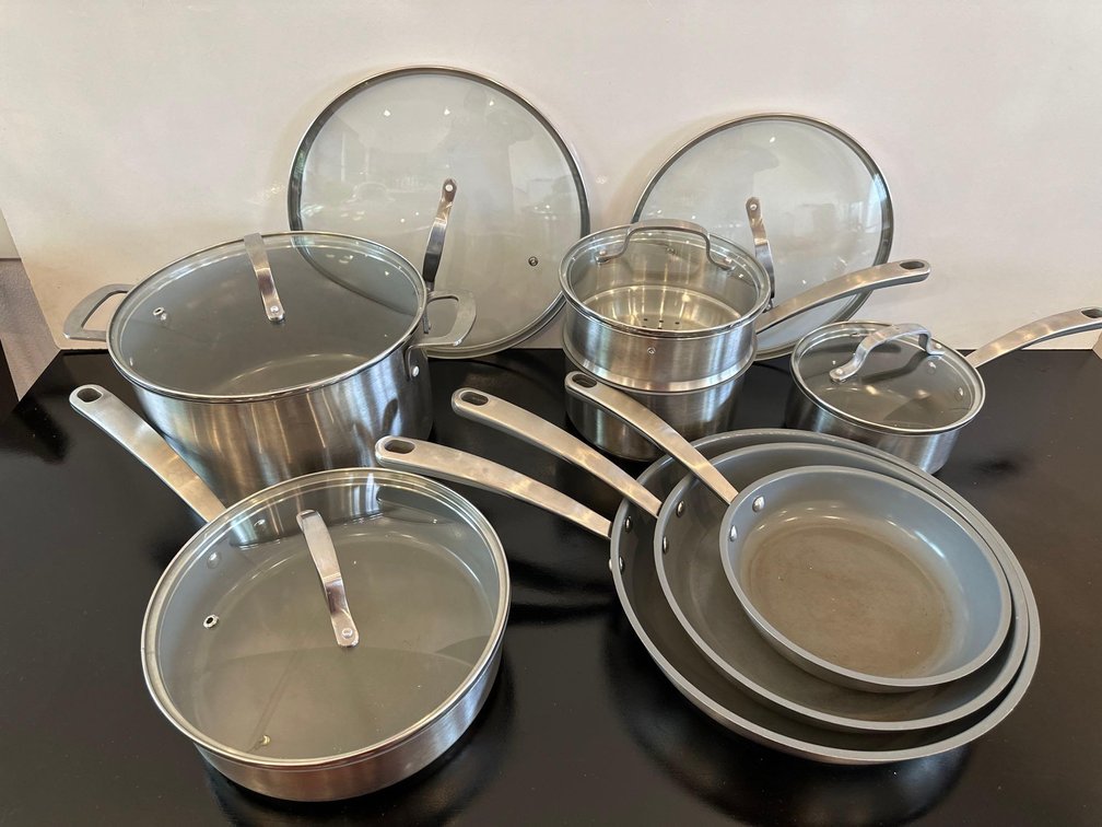 Martha Stewart Collection Ceramic Nonstick Pots and Pans Set