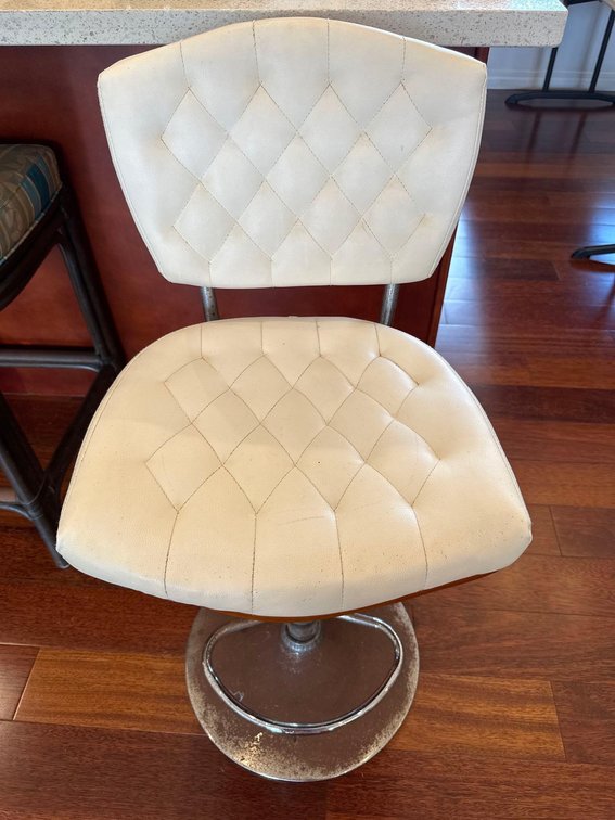 White Upholstered Barstool 
