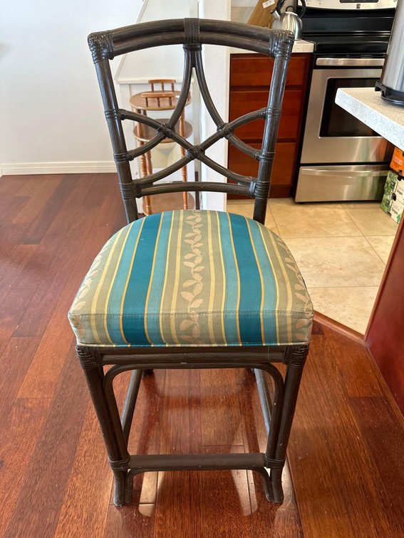 Hawaiian Style Cushioned Wood Chair