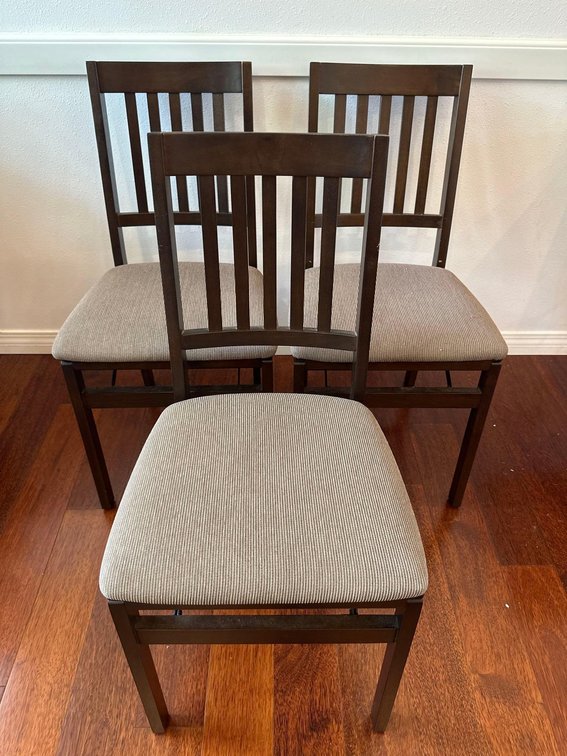 (X's 3) Cushioned Folding Chairs