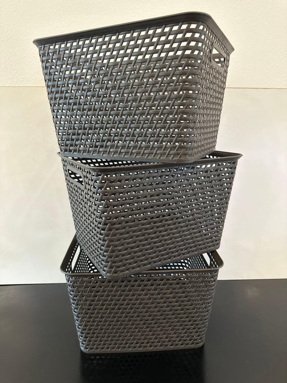 Three Plastic Organizing Baskets