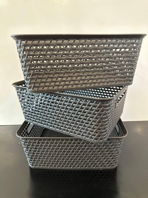 Three Plastic Organizing Baskets