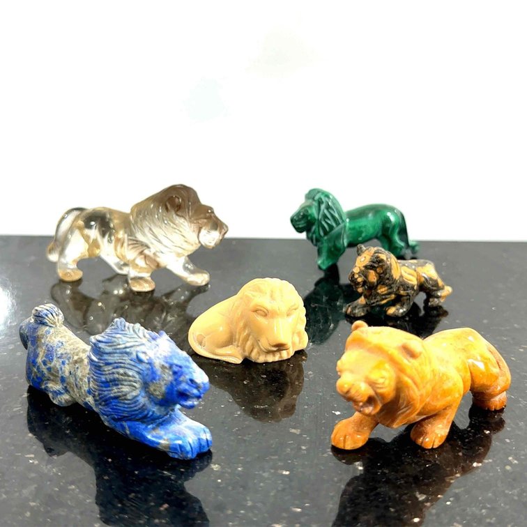 Various Carved Stone Lions