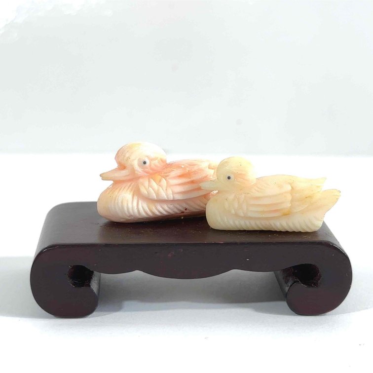 Japanese Carved Stone Ducks