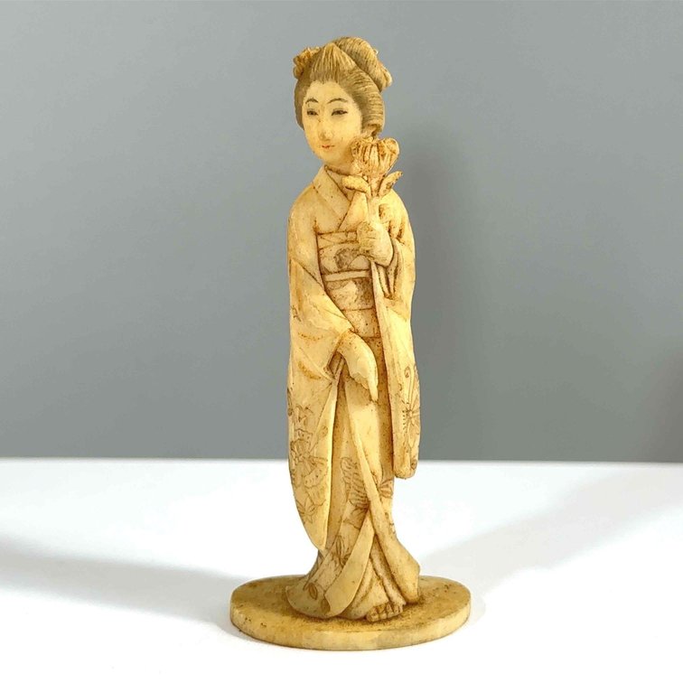 Carved Bone Japanese Doll