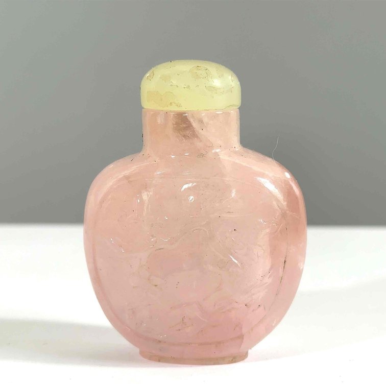 Antique Rose Quartz Snuff Bottle