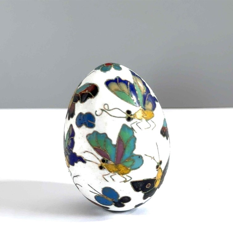 Vintage Metal Cloisonné Egg