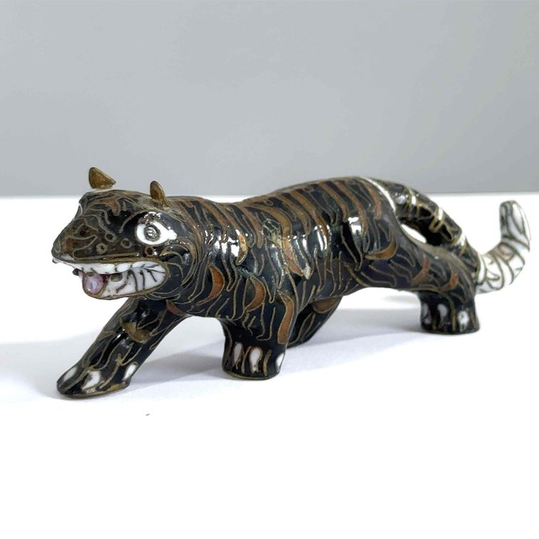 Vintage Metal Cloisonné Tiger