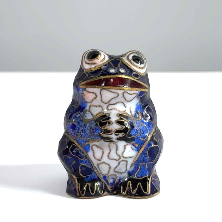Vintage Metal Cloisonné Frog