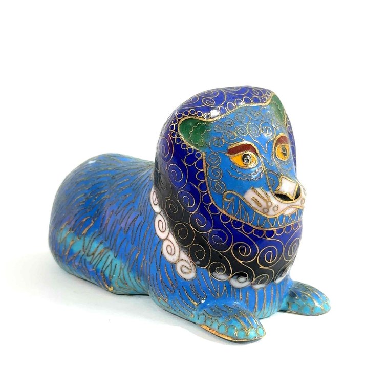 Vintage Metal Cloisonné Lion