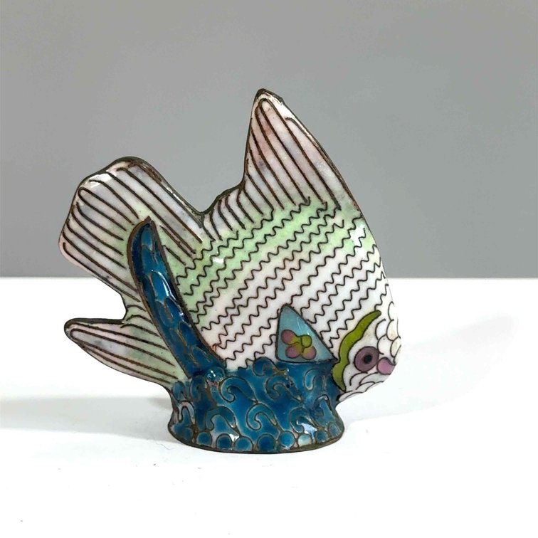 Vintage Metal Cloisonné Fish