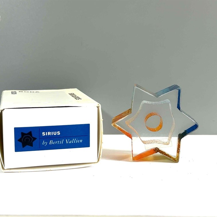 Bertil Vallien for Kosta Boda “Sirius” Glass Sculpture in Original Box