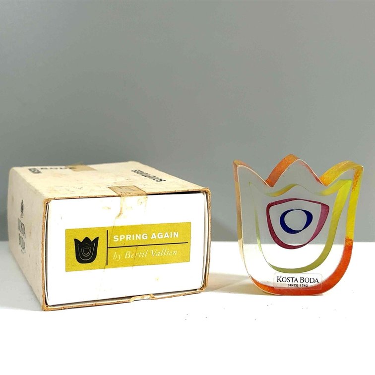 Bertil Vallien for Kosta Boda “Spring Again” Glass Sculpture in Original Box