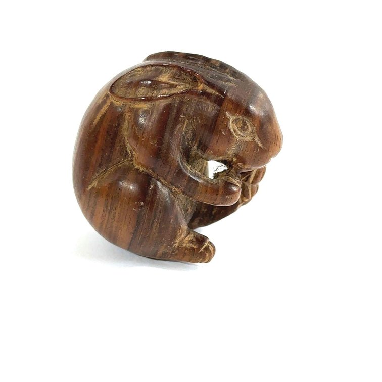 Rabbit Netsuke with Japanese Carvings