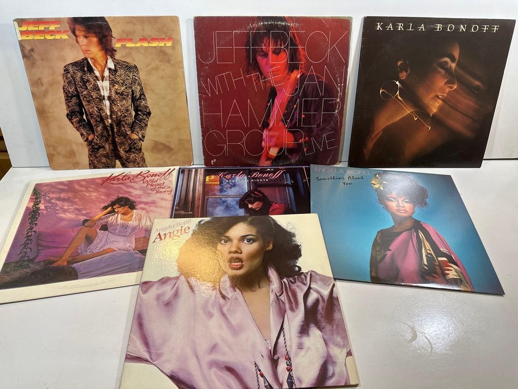 (X's 7) Jeff Beck, Karla Bonoff, and Angela Bofill Album Records