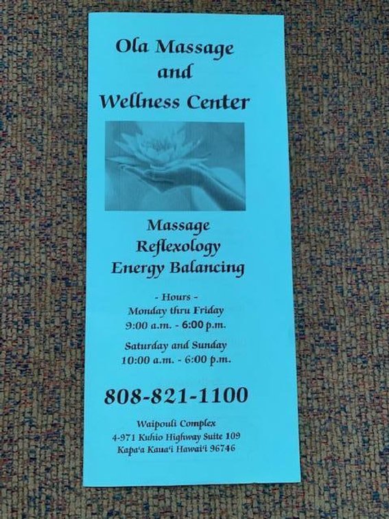 Ola Massage Gift Certificate