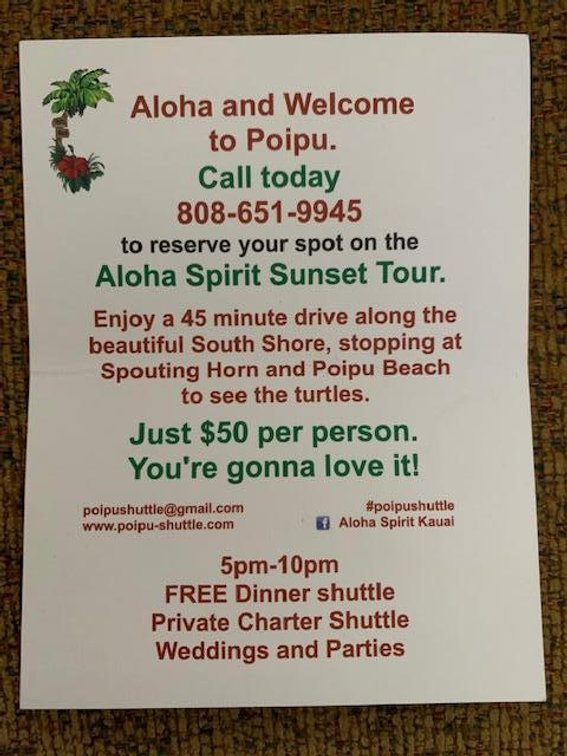 Sunset Tour for Two from Aloha Spirit Shuttle 