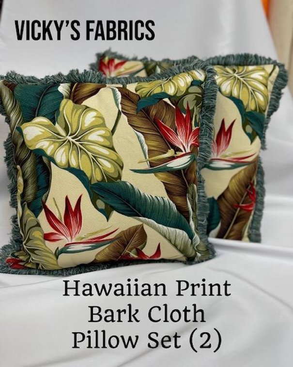 Vickey's Fabrics Pair of Hawaiian Decorative Pillows