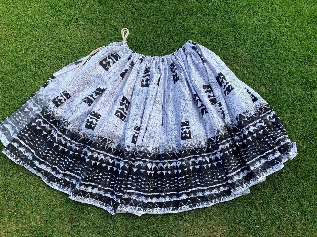 Black & White Hula Pa’u Skirt