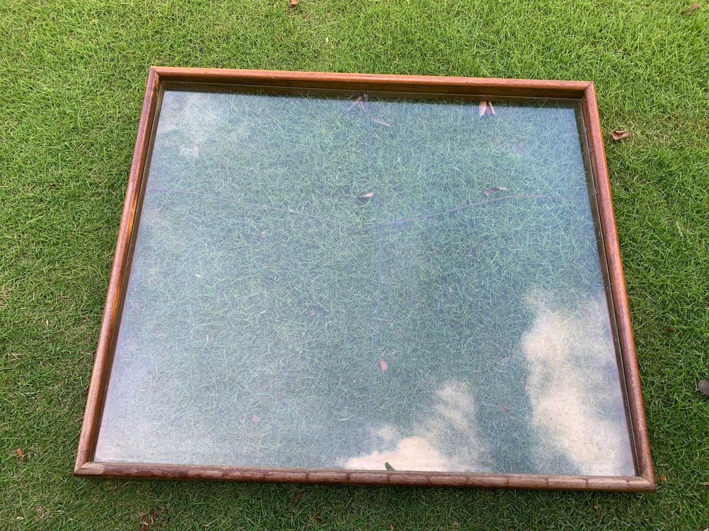 Large Koa Wood Frame w/ Glass 