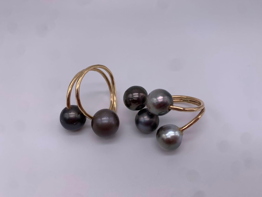 2 Pearl & Gold Filled Rings