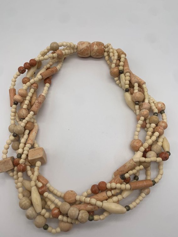 Marble Stone Multi Strand Necklace