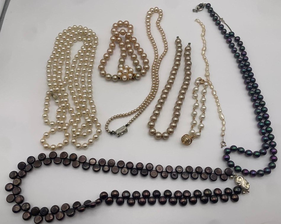 Lot of Pearl Jewelry As Is