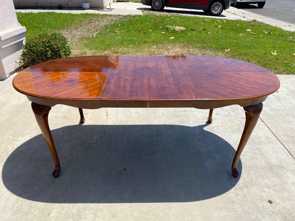 7' x 6' Vintage Polished Solid Wood Expandable Table with Protective Cover